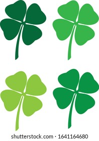 Sat St Patricks Day clover icon flat, sign. Vector Illustration