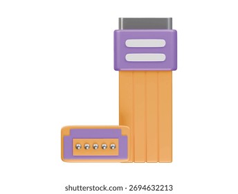 sata-Kabel-Symbol 3D-Illustration rendern