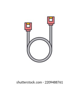 Icono de cable Sata en color, aislado en fondo blanco 