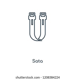 Sata concept line icon. Linear Sata concept outline symbol design. This simple element illustration can be used for web and mobile UI/UX.