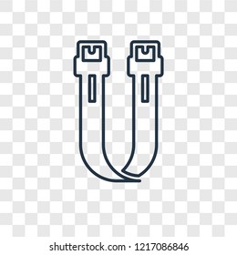 Sata concept vector linear icon isolated on transparent background, Sata concept transparency concept in outline style