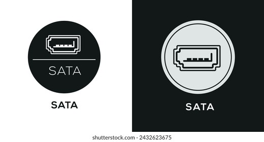 Sata port Icon, Vector sign.