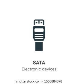 Sata vector icon on white background. Flat vector sata icon symbol sign from modern electronic devices collection for mobile concept and web apps design.