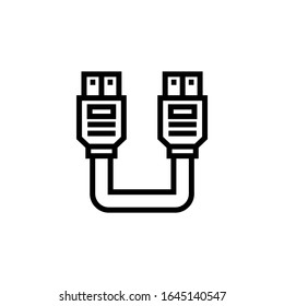 Sata vector icon in outline, linear style isolated on white background