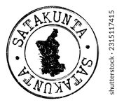 Satakunta, Finland Silhouette Postal Passport. Stamp Round Vector Icon Map. Design Travel Postmark. 