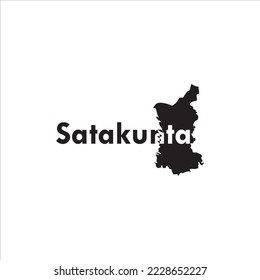 Satakunta map and black lettering design on white background