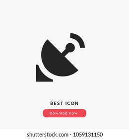 Satallite Vector Icon. Dish Symbol. Frequency Icon. Best Modern Flat Pictogram Illustration For Web And Mobile Apps Design