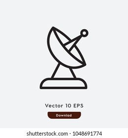 Satallite Vector Icon. Science Symbol. Best Modern Flat Pictogram Illustration For Web And Mobile Apps Design.