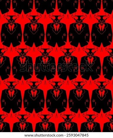 Satan businessman pattern seamless. Demon in suit background. Lucifer boss texture