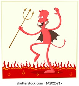 satan dancing above the fire