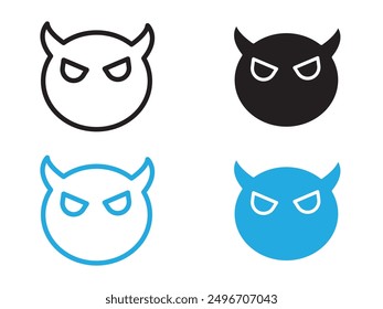 satan evil icon black and white vector outline sign