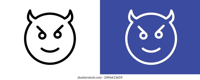 satan evil icon logo sign set vector outline