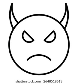 satan evil icon Outline isolated logo mark
