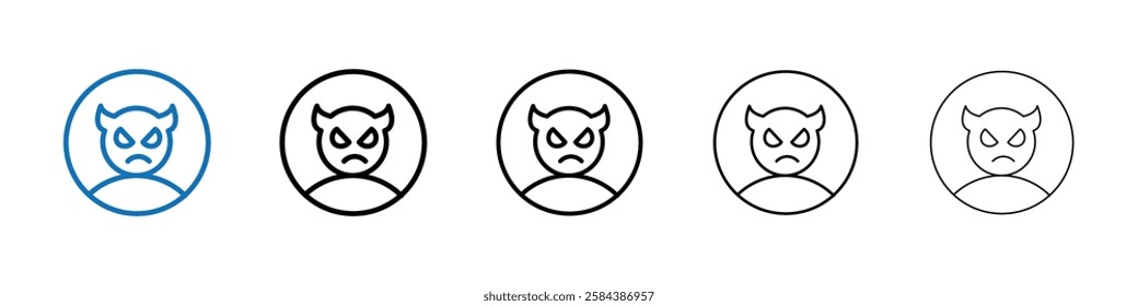 satan evil icon Outline vector logo for web ui