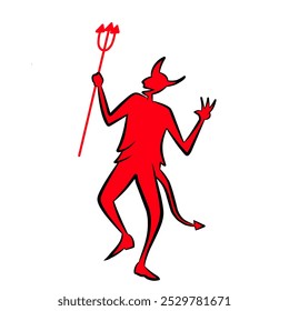 Satan Illustration böse Figur mit Trident