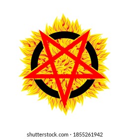 Satan pentagram isolated. Devil symbol. vector illustration