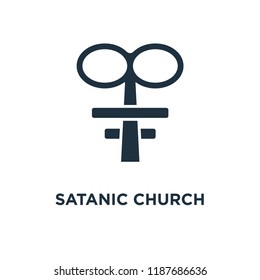Satanic Church icon. Black filled vector illustration. Satanic Church symbol on white background. Can be used in web and mobile.