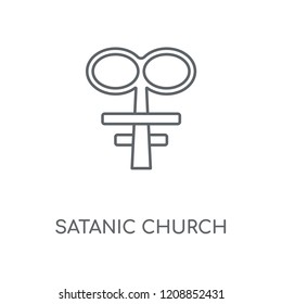 Satanic Church linear icon. Satanic Church concept stroke symbol design. Thin graphic elements vector illustration, outline pattern on a white background, eps 10. svg