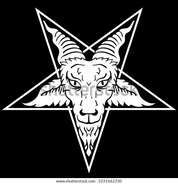 Satanic Goat Head On Pentagram Baphomet Stock Vector (Royalty Free ...