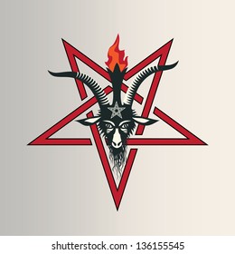 Satanic Goats Head Inscribed Pentagram Stock Vector (Royalty Free ...