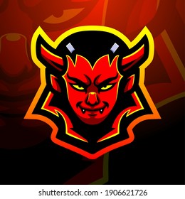 Satanic head mascot esport logo design