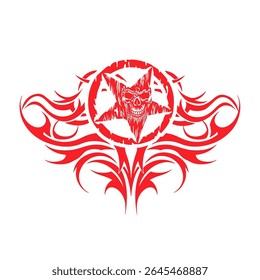 símbolo de ornamento satânico tatuagem vetor imagem ilustração	