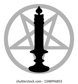 Satanic Pentagram With Candle Clipart