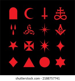 satanic symbol element design vector, symbol occultism