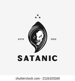 Satanic Vector Logo Design Template Idea
