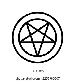 satanism icon. Line Art Style Design Isolated On White Background