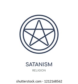 Satanism icon. Satanism linear symbol design from Religion collection. Simple outline element vector illustration on white background.