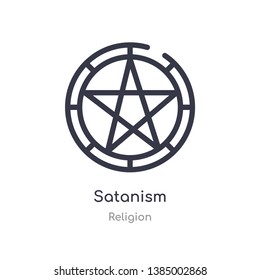 satanism outline icon. isolated line vector illustration from religion collection. editable thin stroke satanism icon on white background