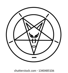 Satanism sign icon