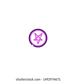 Satanist Icon with Filled Line Style for Halloween