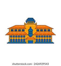 Satay Building with Vector Illustration