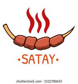 Satay food barbeque illustration vector.