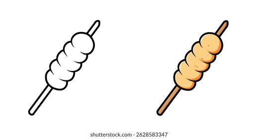 Satay food illustrations with two different variants, suitable as icons, logos, stickers or drawing materials.