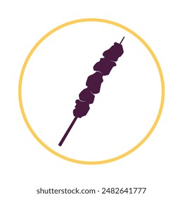 Satay icon art design trendy abstract vector colorful illustration background