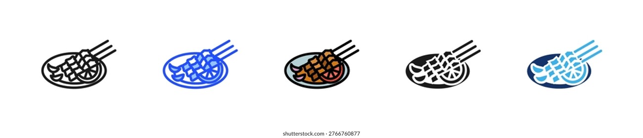Satay Icon Collection With Multiple Styles