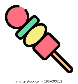 satay icon with filled outline style. Suitable for website design, logo, app and UI.