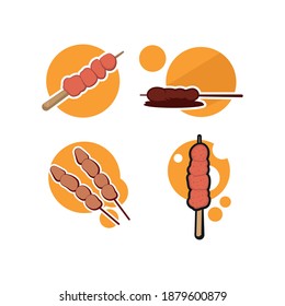 satay icon with filled outline style. Suitable for website design, logo, app and UI.	
