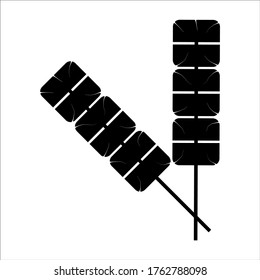icono satay en fondo blanco. ilustración vectorial eps 10.