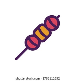 satay icon vector illustration filled outline style. food icon set.