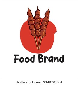 Diseño del logotipo gastronómico indonesio satay