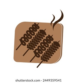 satay logo diseño Plantilla para su comida de negocios, restaurante y barbacoa