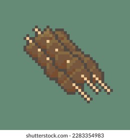 satay meat stick spixel art