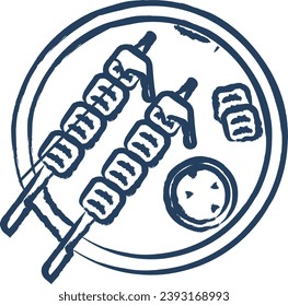 Satay recipes hand drawn vector illustration