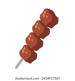 Satay or satti icon design, grilled meat vector illustration
