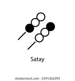 Satay vector icon stock illustration