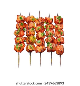 satay vector illustration in watercolour style